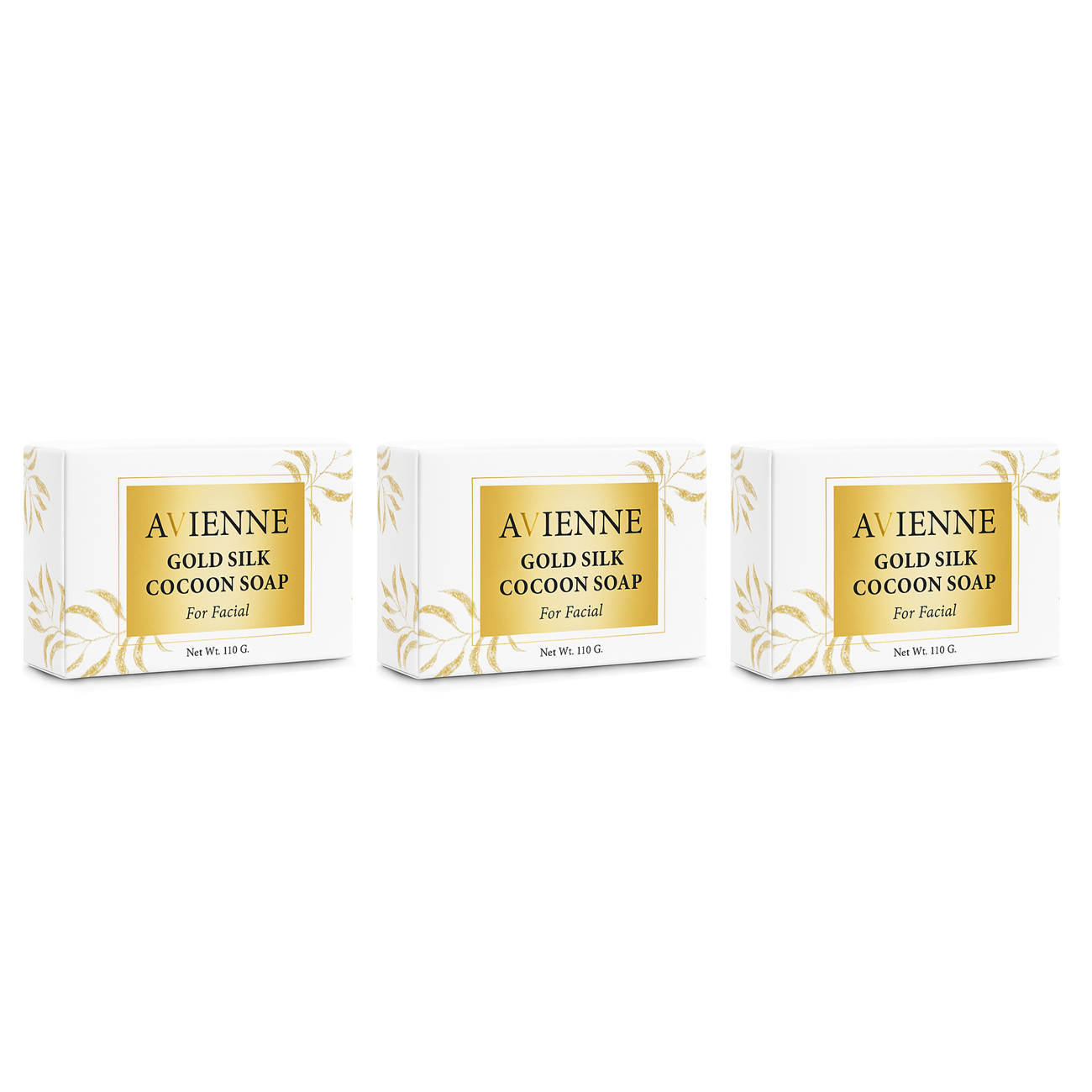 3 pcs Avienne Gold Silk Cocoon Soap