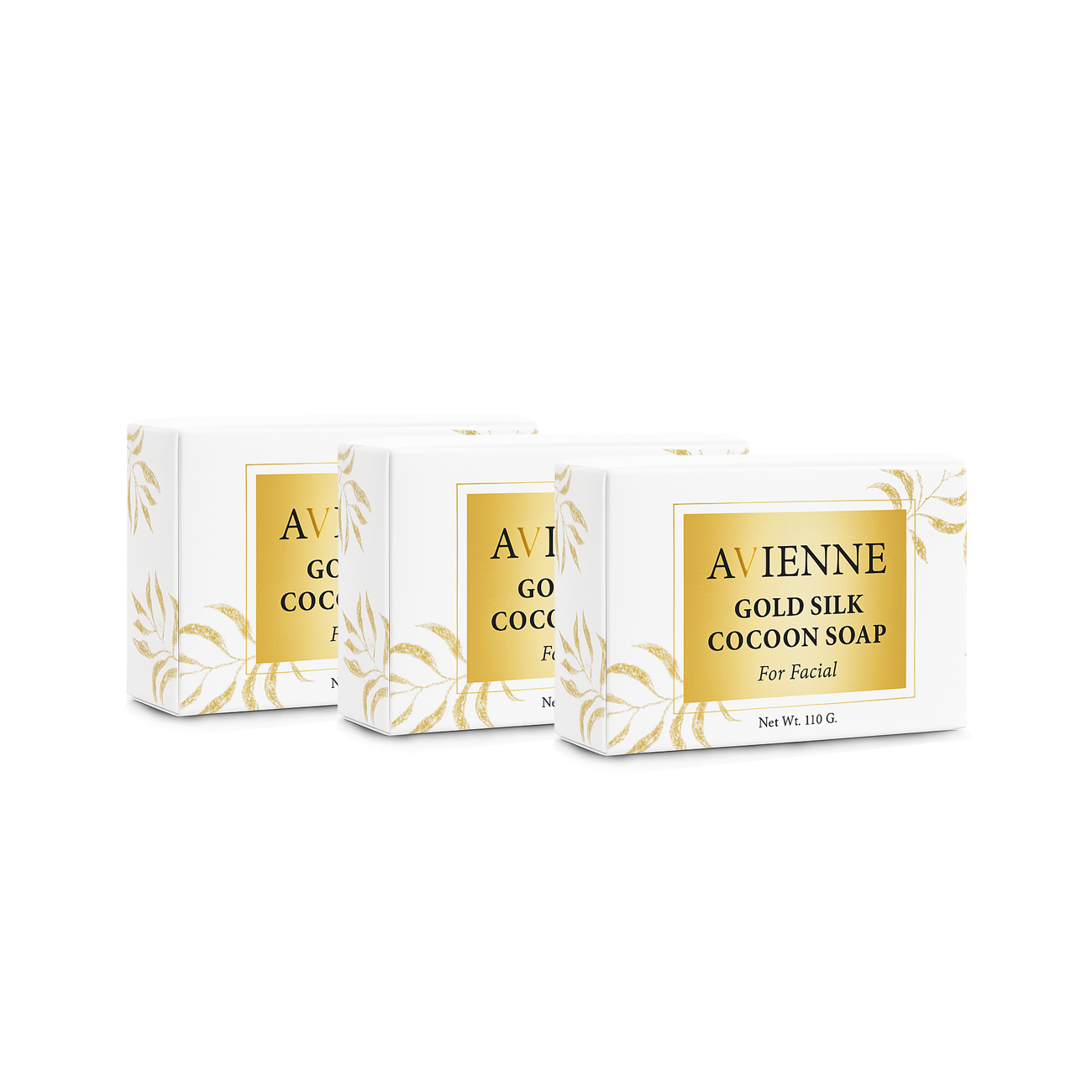 3 pcs Avienne Gold Silk Cocoon Soap