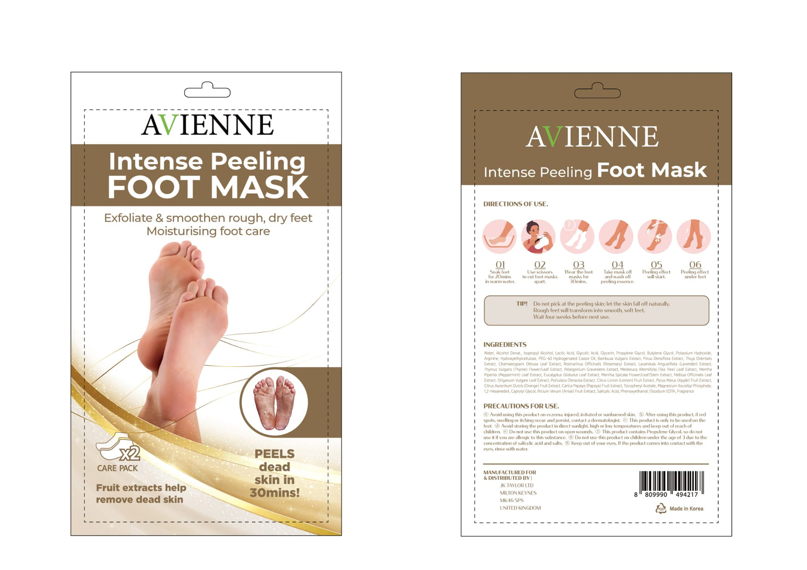 Avienne Intense Foot Peeling Masks